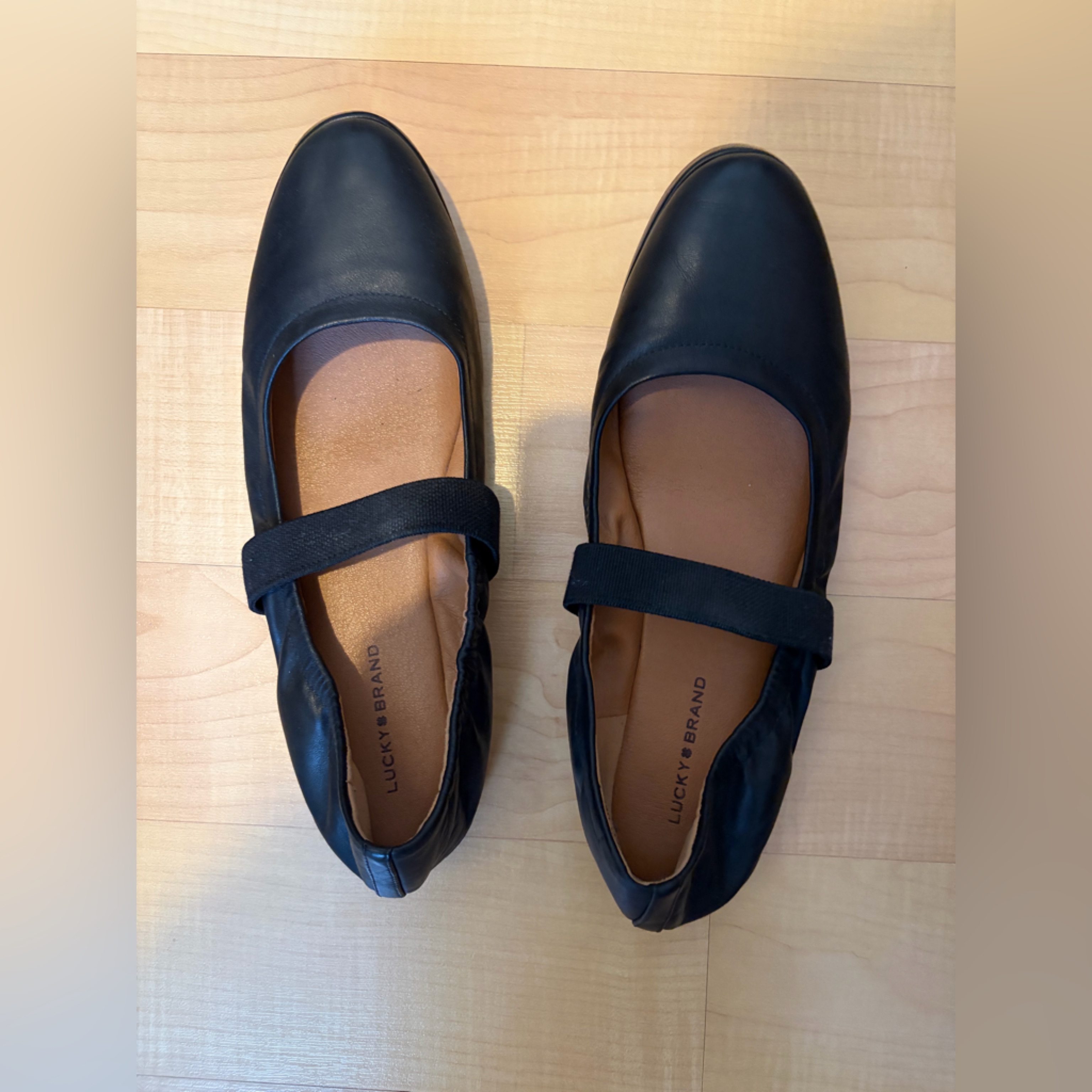 Lucky Brand Womens Black Mary Jane Flats